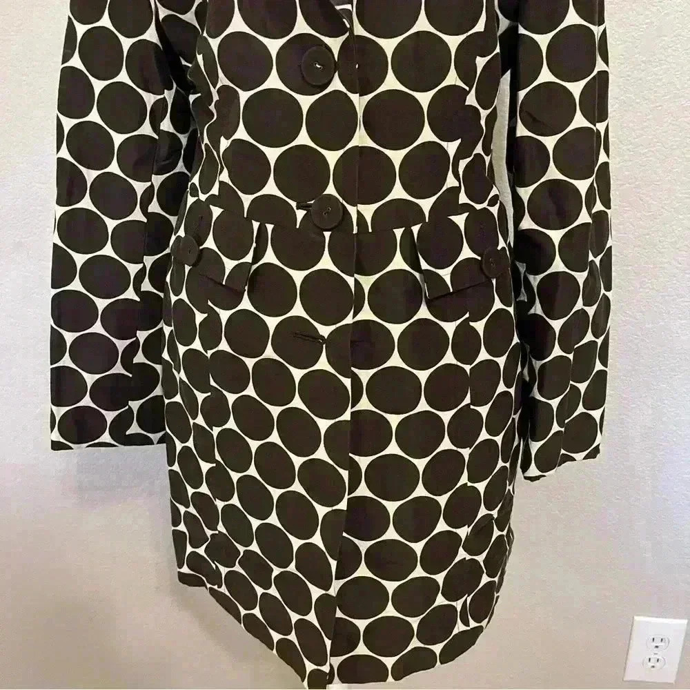 Harold's women's brown and beige polka dot jacket with three buttons size medium - Picture 9 of 12